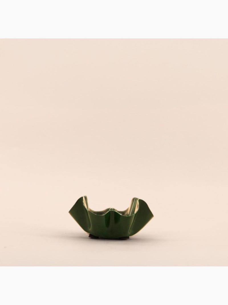 Bougeoir coupelle alvéolée en métal laqué Vert - Kiabi