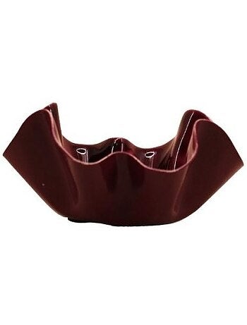 Bougeoir coupelle alvéolée en métal laqué