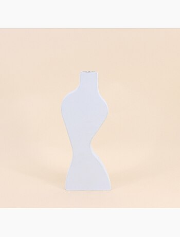 Bougeoir design blanc 30cm