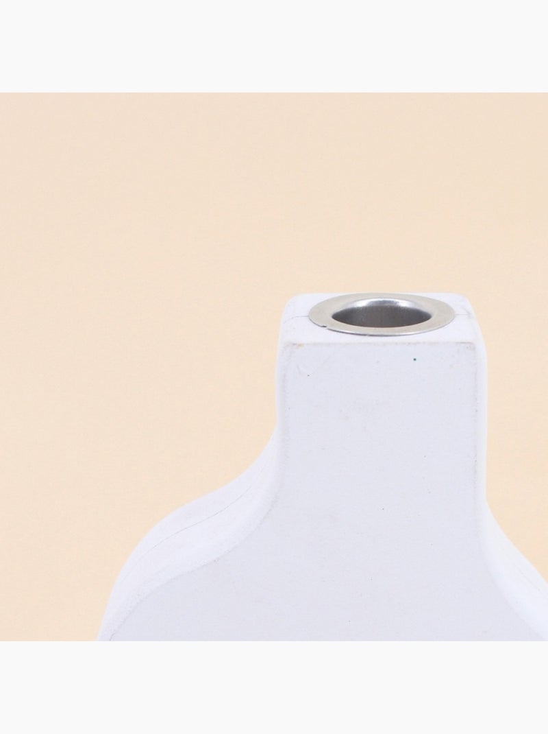 Bougeoir design blanc 30cm Blanc - Kiabi