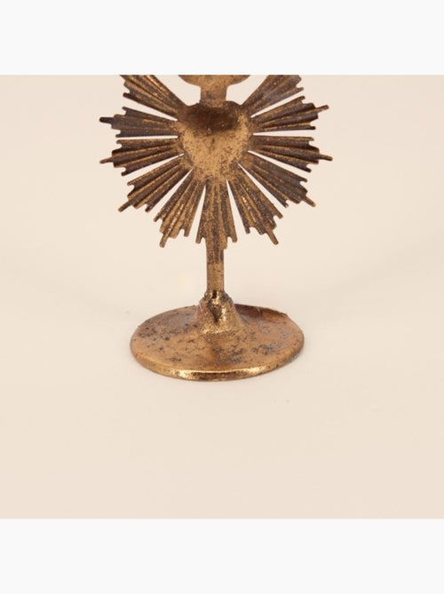 Bougeoir design coeur en métal doré 20cm - Kiabi