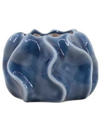 Bougeoir design en céramique bleu 9cm