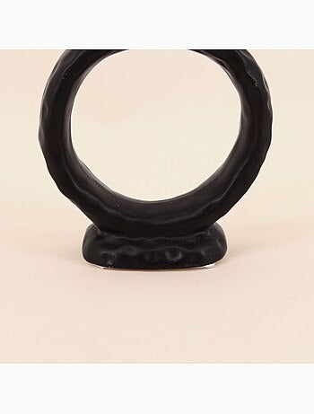 Bougeoir design en céramique noire 14cm