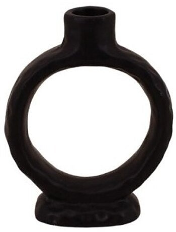 Bougeoir design en céramique noire 14cm