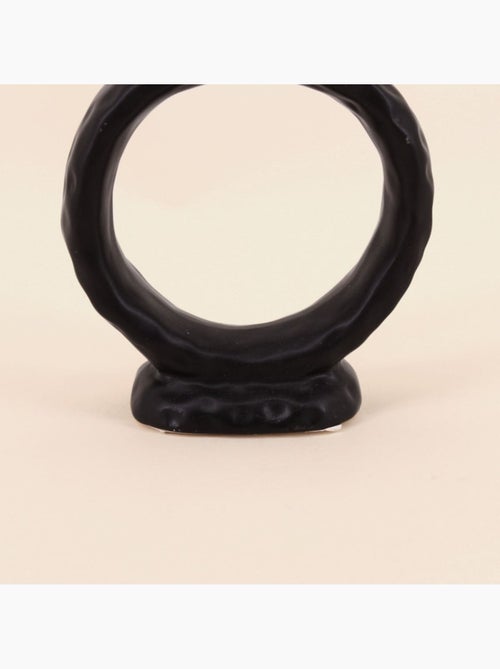 Bougeoir design en céramique noire 14cm - Kiabi
