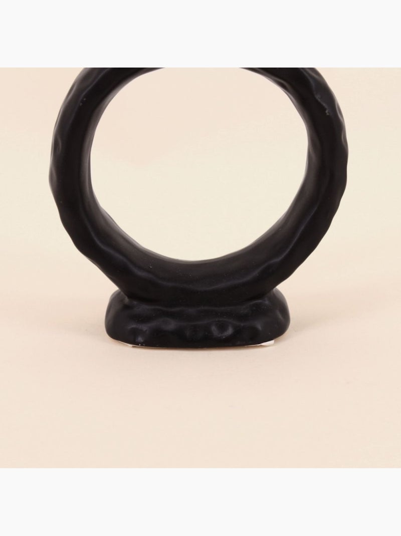 Bougeoir design en céramique noire 14cm Noir - Kiabi