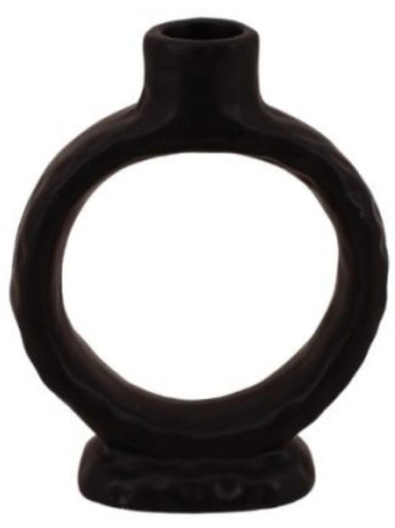 Bougeoir design en céramique noire 14cm Noir - Kiabi
