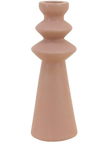 Bougeoir design en grès beige 30cm