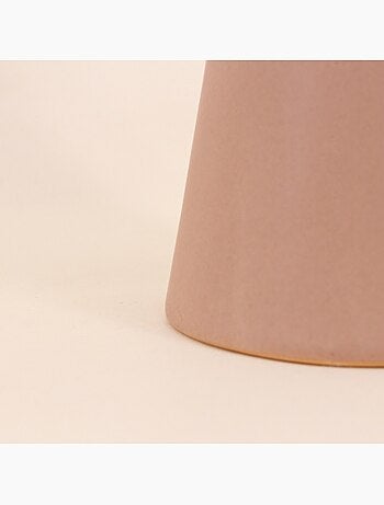 Bougeoir design en grès beige 30cm