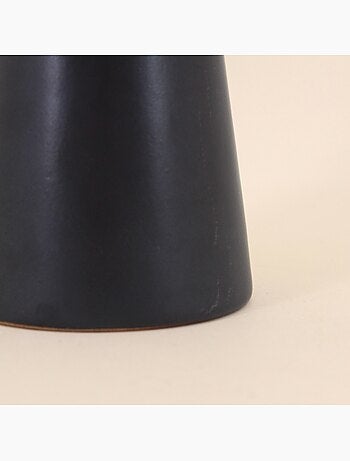 Bougeoir design en grès noir 22cm