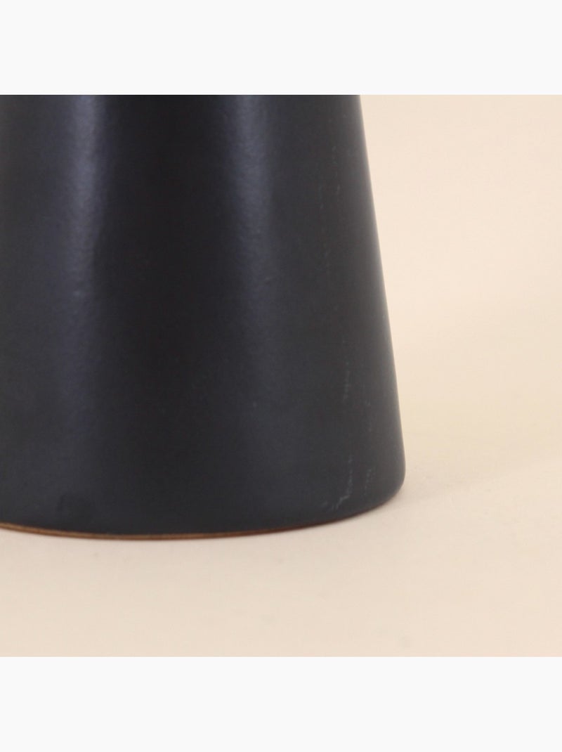 Bougeoir design en grès noir 22cm Noir - Kiabi