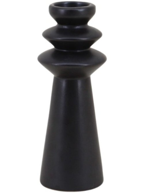 Bougeoir design en grès noir 22cm - Kiabi