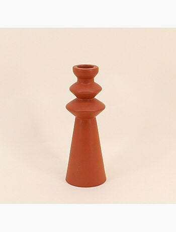 Bougeoir design en grès terracotta 30cm