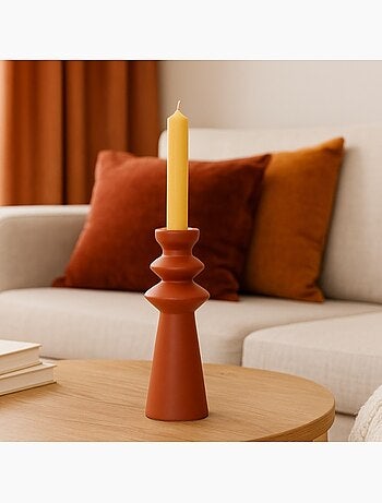 Bougeoir design en grès terracotta 30cm