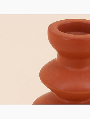 Bougeoir design en grès terracotta 30cm