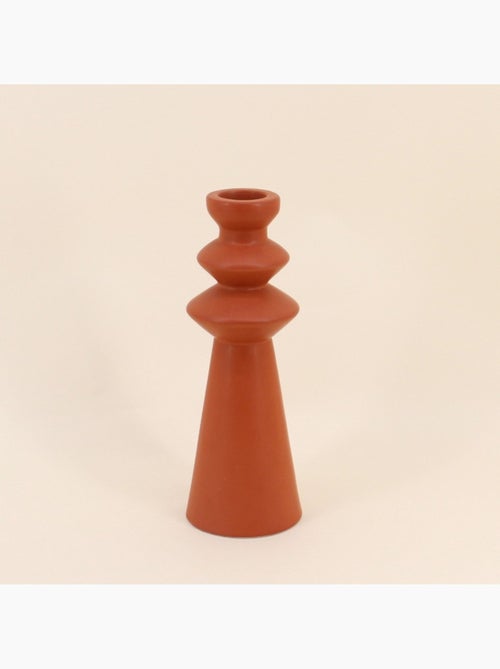 Bougeoir design en grès terracotta 30cm - Kiabi