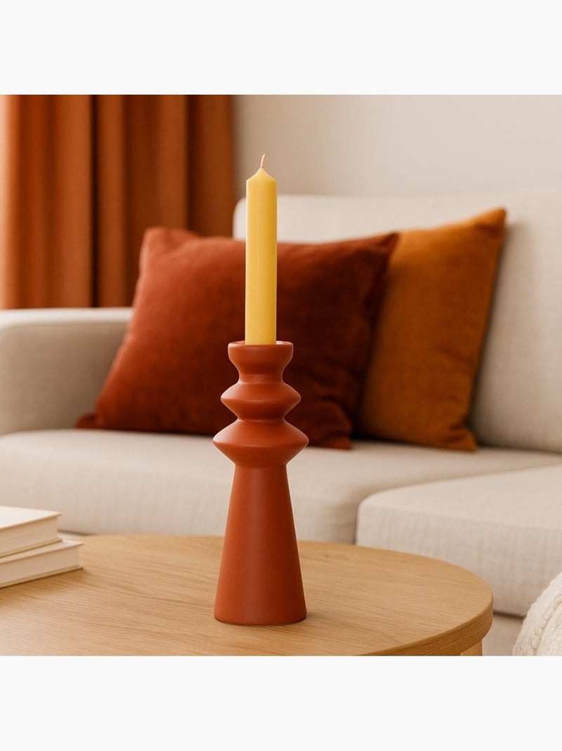 Bougeoir design en grès terracotta 30cm Terre cuite - Kiabi