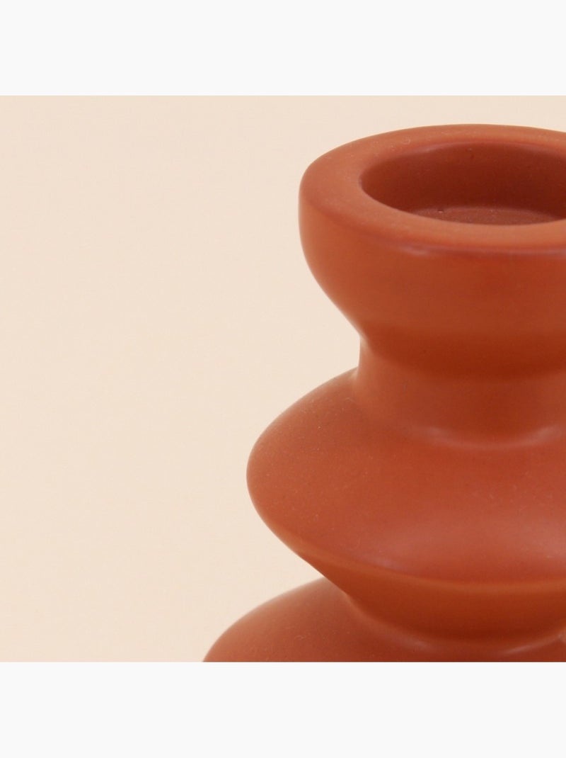 Bougeoir design en grès terracotta 30cm Terre cuite - Kiabi