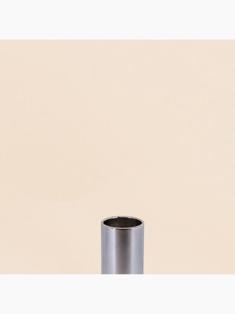 Bougeoir design en métal chromé 5,5cm Gris - Kiabi