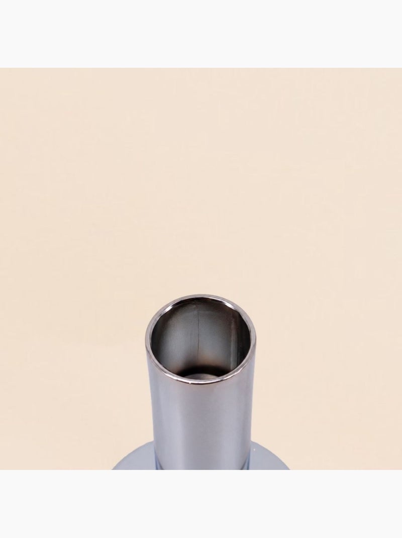 Bougeoir design en métal chromé 5,5cm Gris - Kiabi