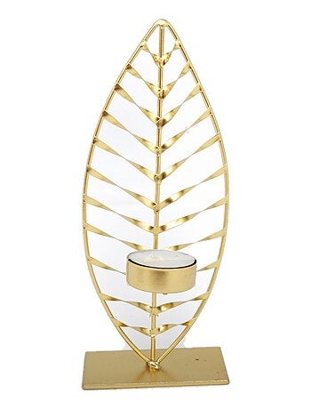 Bougeoir design en métal Feuille PM