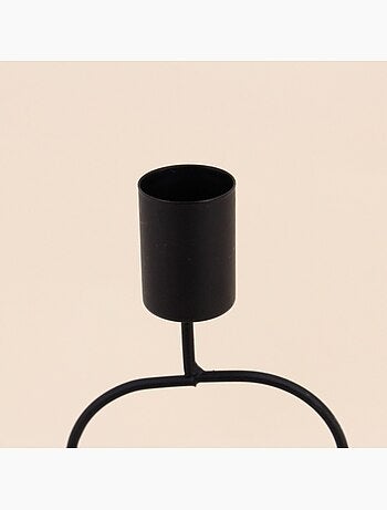 Bougeoir design en métal noir 24cm