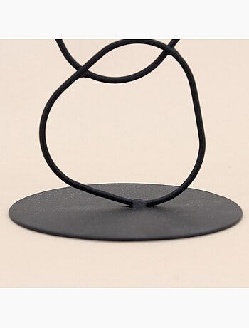 Bougeoir design en métal noir 24cm
