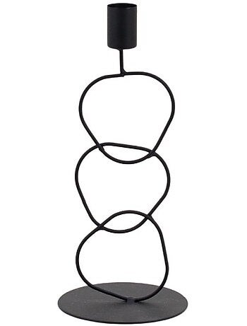 Bougeoir design en métal noir 24cm