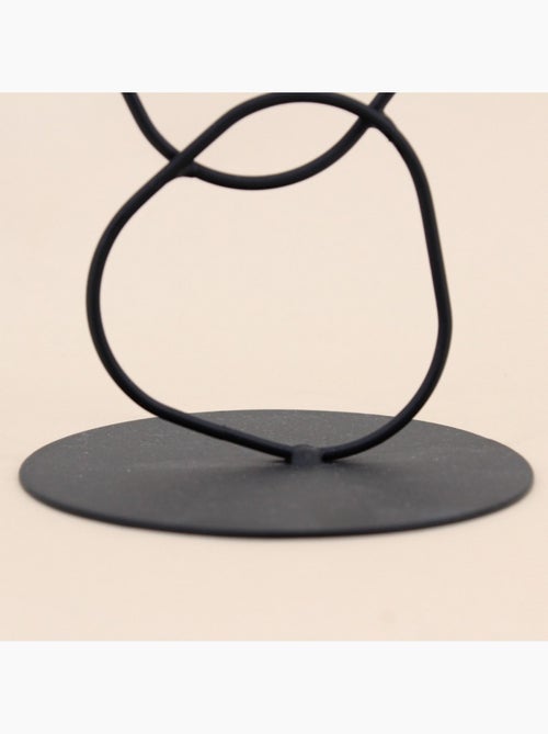 Bougeoir design en métal noir 24cm - Kiabi