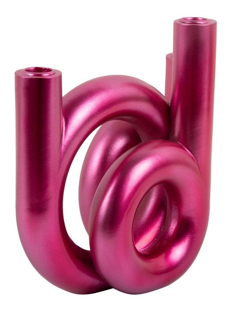 Bougeoir design sculptural en anneaux LOOPA Rose - Kiabi