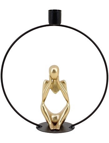 Bougeoir design silhouette penseur 22cm