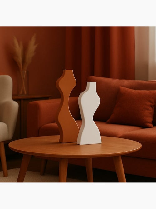 Bougeoir design terracotta 34cm - Kiabi
