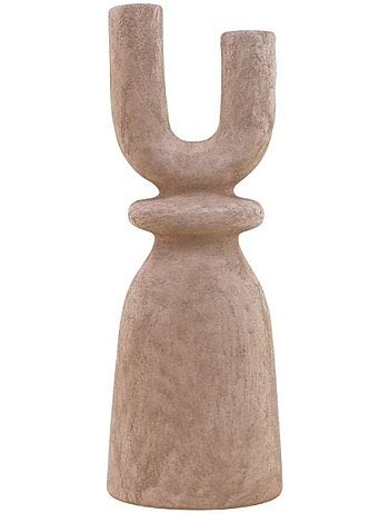 Bougeoir design y en grès sable 37cm