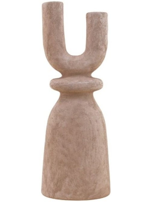 Bougeoir design Y en grès sable 37cm - Kiabi