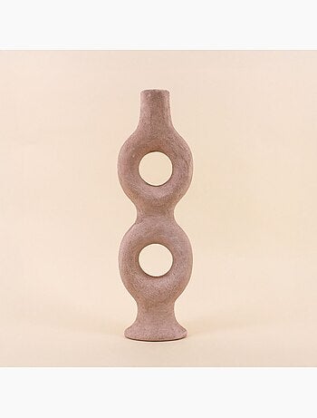 Bougeoir donuts en grès sable 45cm