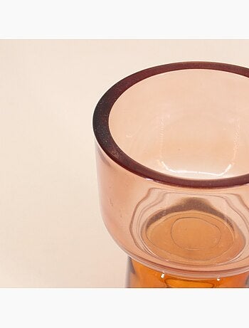 Bougeoir double entrée en verre 15cm