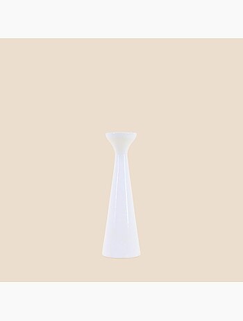 Bougeoir en aluminium laqué blanc 20cm