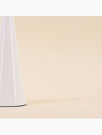 Bougeoir en aluminium laqué blanc 20cm