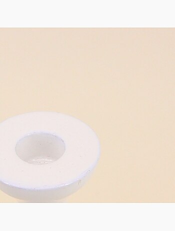 Bougeoir en aluminium laqué blanc 20cm