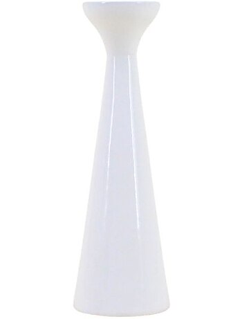 Bougeoir en aluminium laqué blanc 20cm