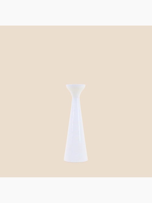 Bougeoir  en aluminium laqué blanc 20cm - Kiabi