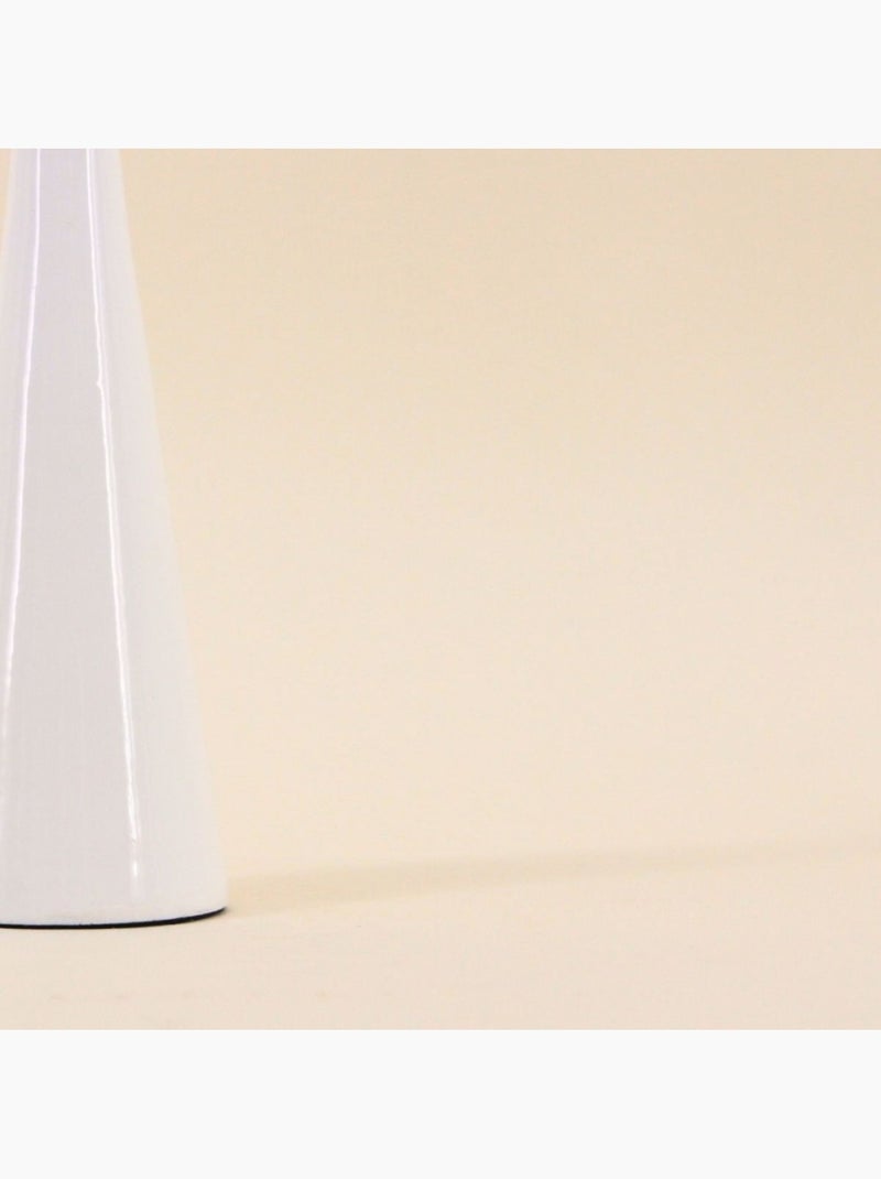 Bougeoir  en aluminium laqué blanc 20cm Blanc - Kiabi