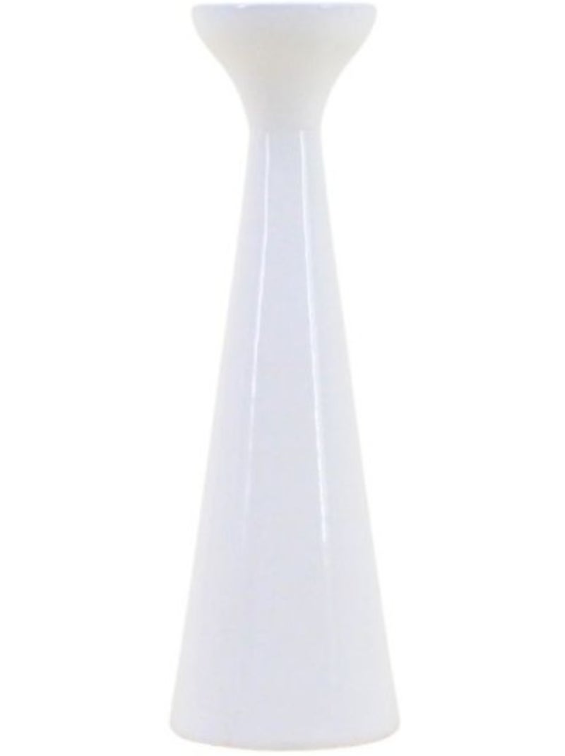 Bougeoir  en aluminium laqué blanc 20cm Blanc - Kiabi