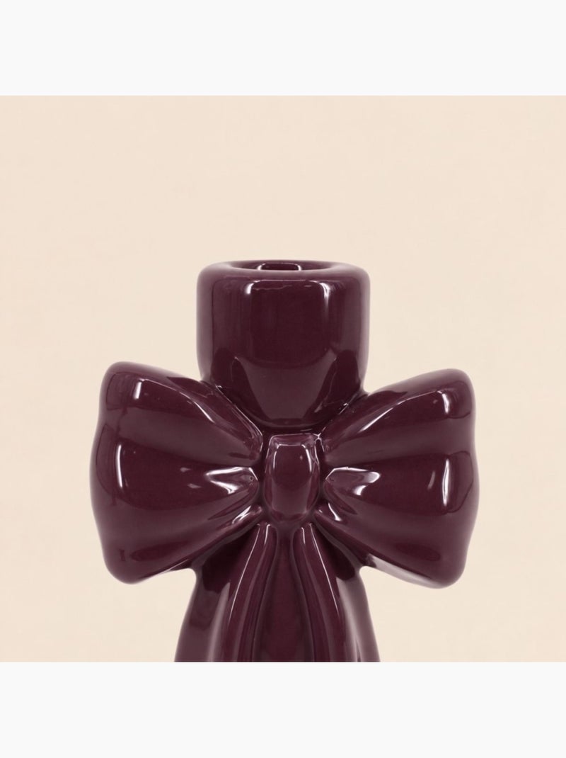 Bougeoir en céramique forme noeud violet 17cm Violet - Kiabi