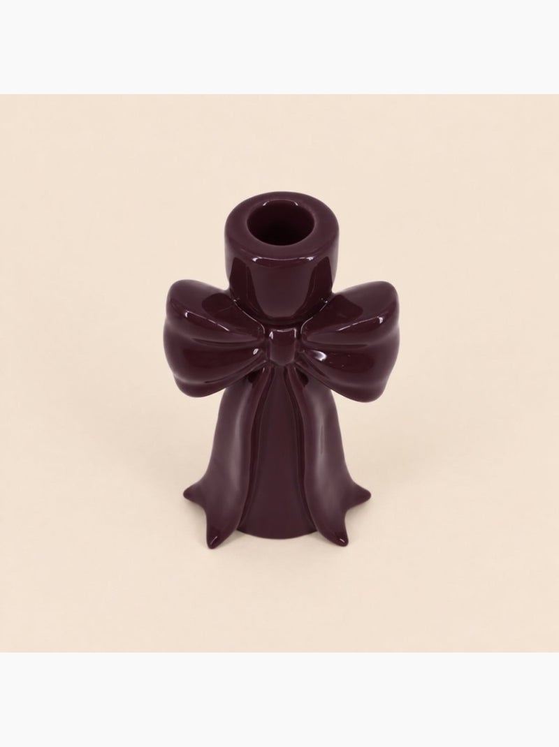 Bougeoir en céramique forme noeud violet 17cm Violet - Kiabi