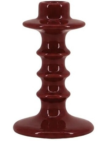 Bougeoir en céramique rouge 14cm