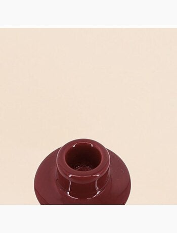 Bougeoir en céramique rouge 14cm