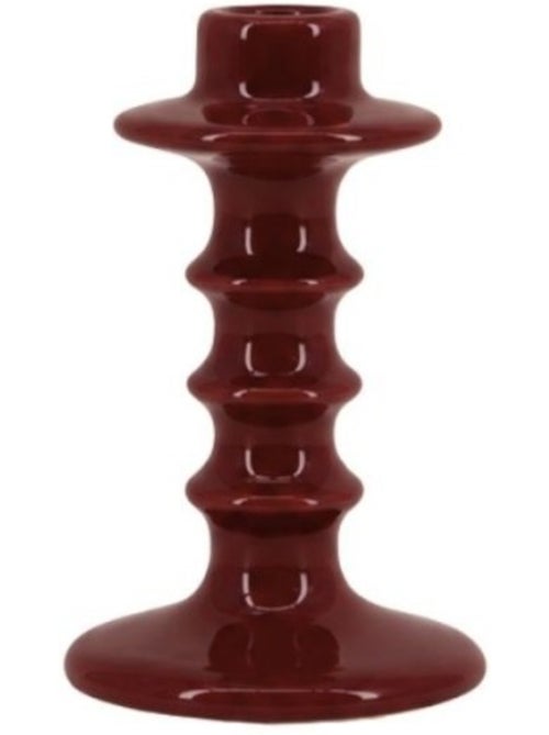 Bougeoir en céramique rouge 14cm - Kiabi