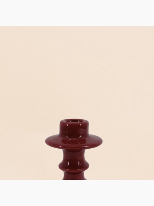 Bougeoir en céramique rouge 14cm - Kiabi