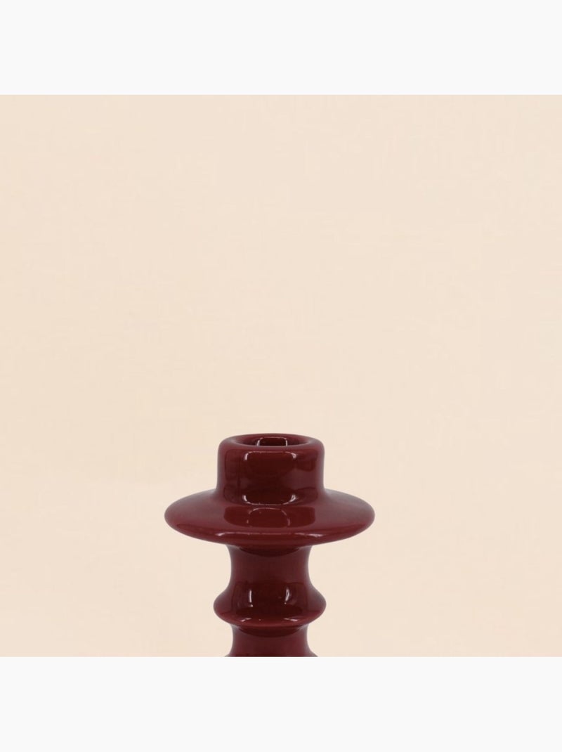 Bougeoir en céramique rouge 14cm Rouge - Kiabi